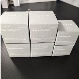 6x Lot Lumin Skin Care Face Moisturizing Balm Charcoal Cleanser Exfoliating Rub